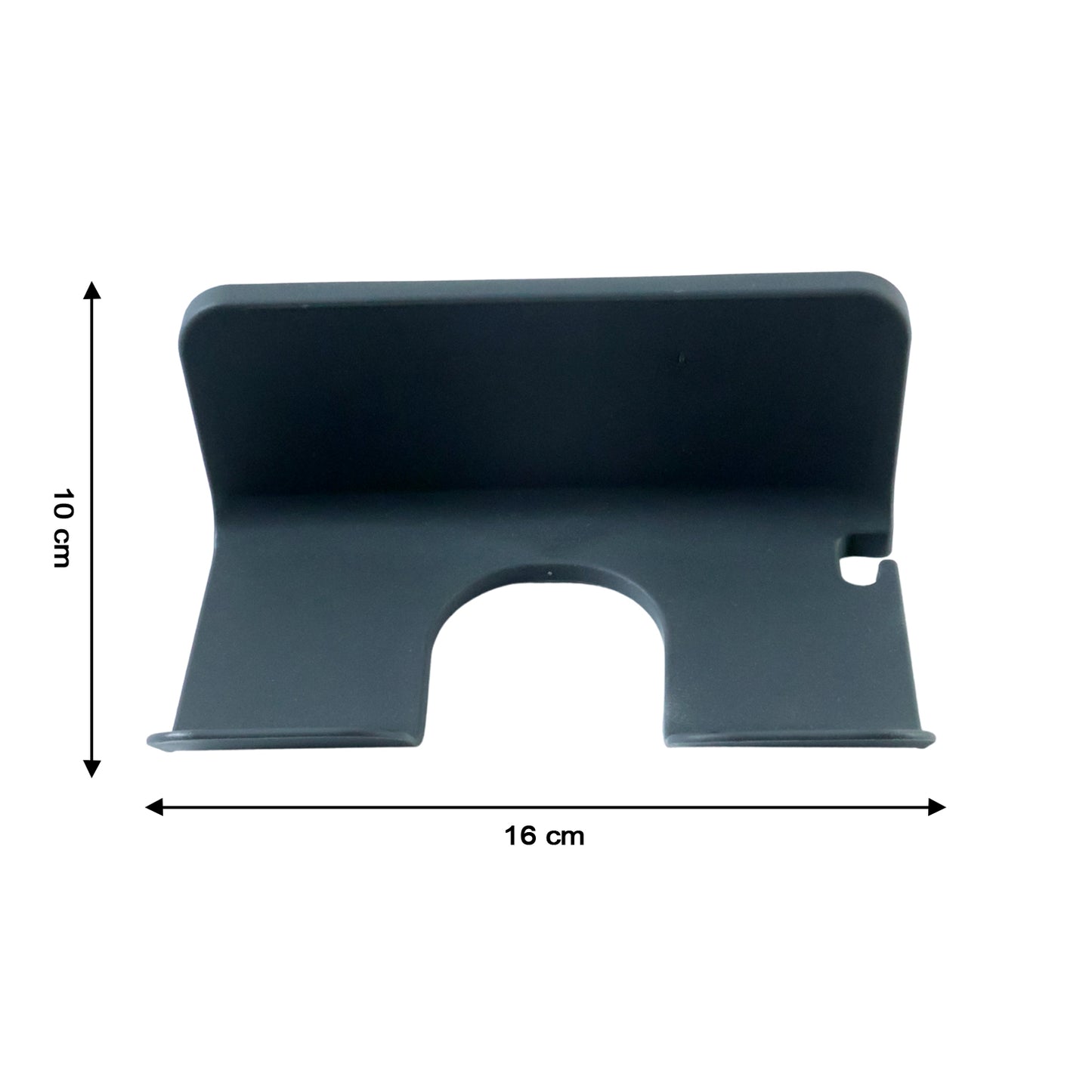Wall-mounted Wukusy hair dryer holder showing sleek design and secure mounting for organizing hair styling tools.