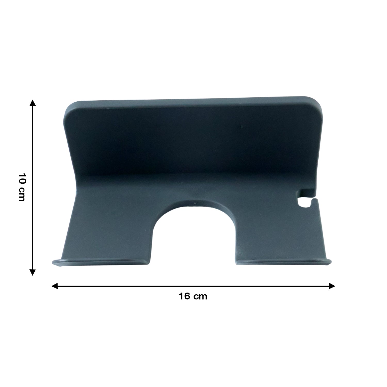 Wall-mounted Wukusy hair dryer holder showing sleek design and secure mounting for organizing hair styling tools.