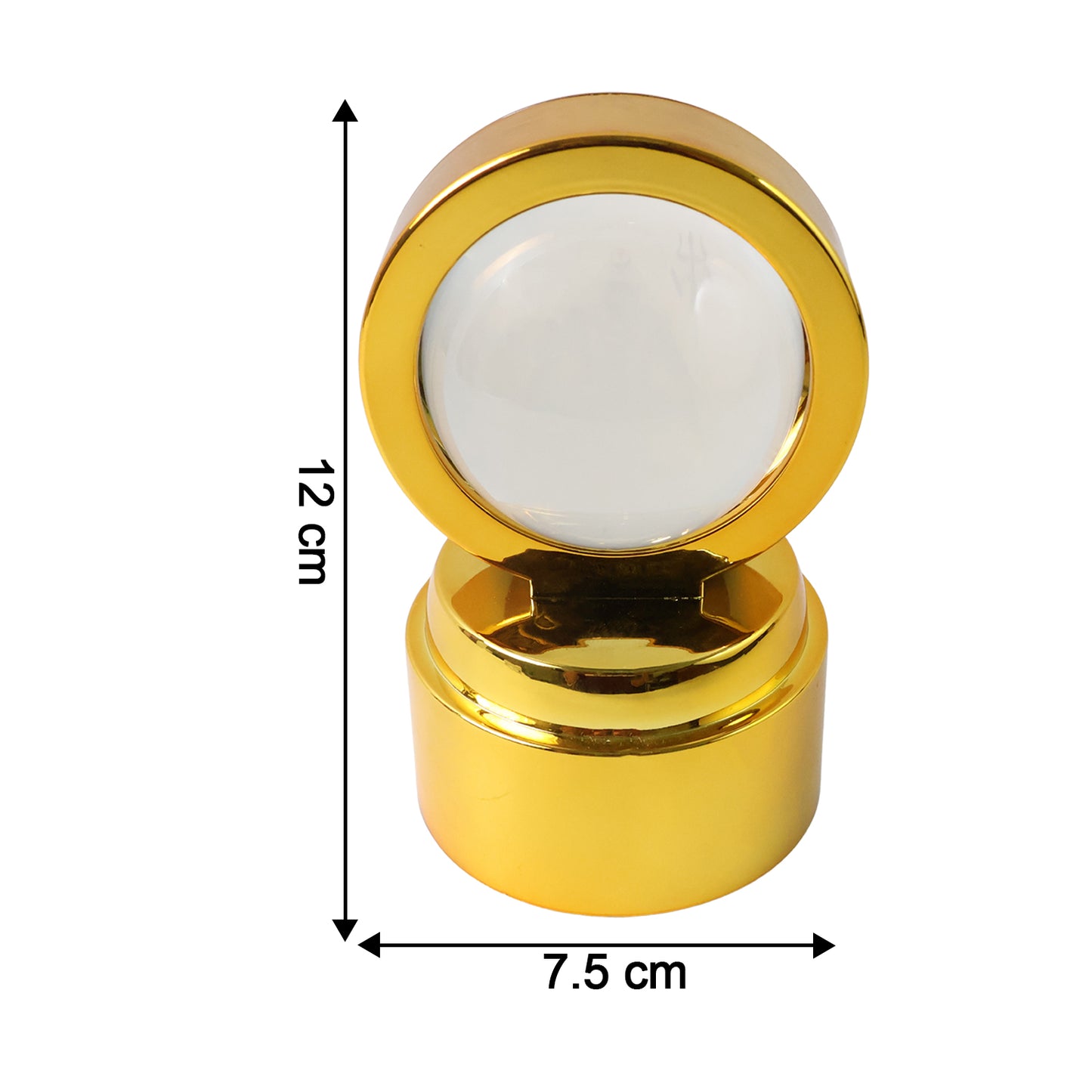 Wukusy Mahadev 3D crystal ball night light illuminated with intricate Mahadev design on clear glass sphere.