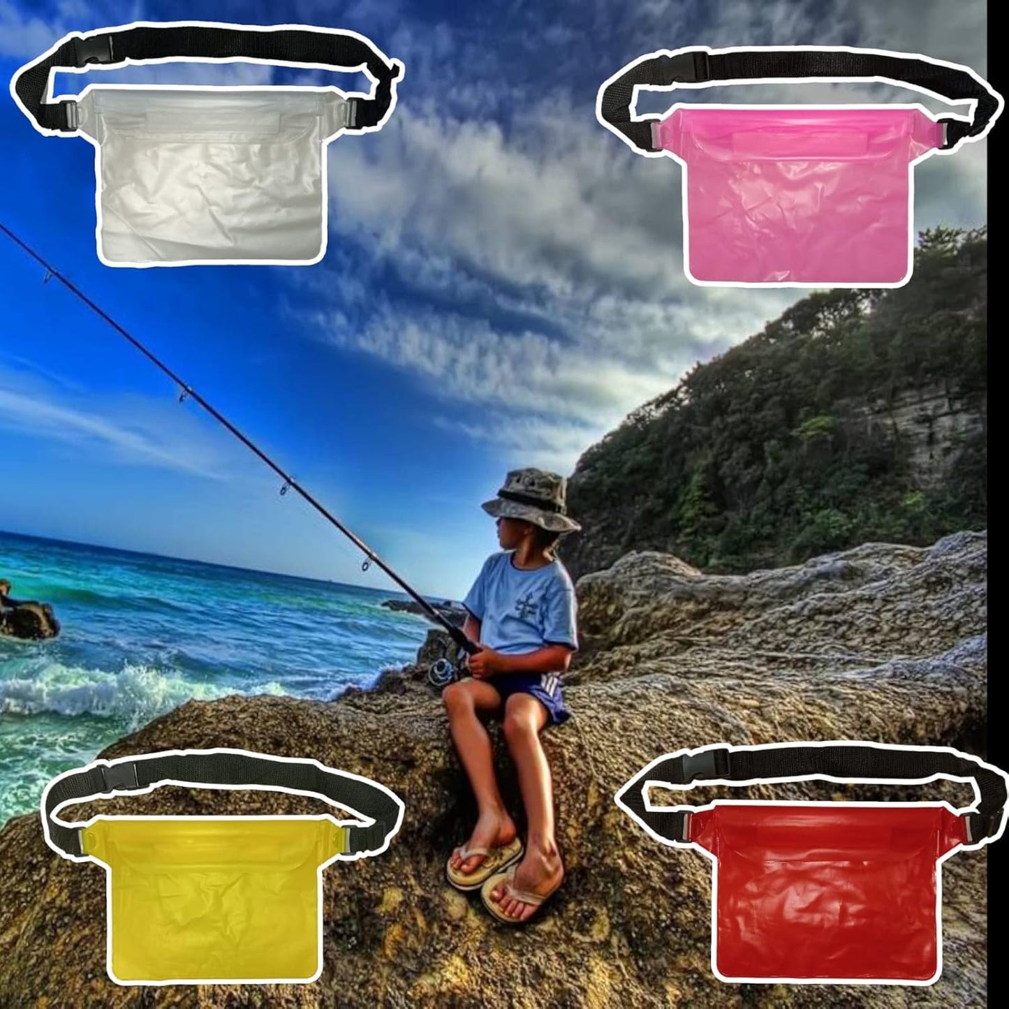 Wukusy waterproof travel waist pouch bag with adjustable strap, suitable for secure carrying of essentials during outdoor activities.