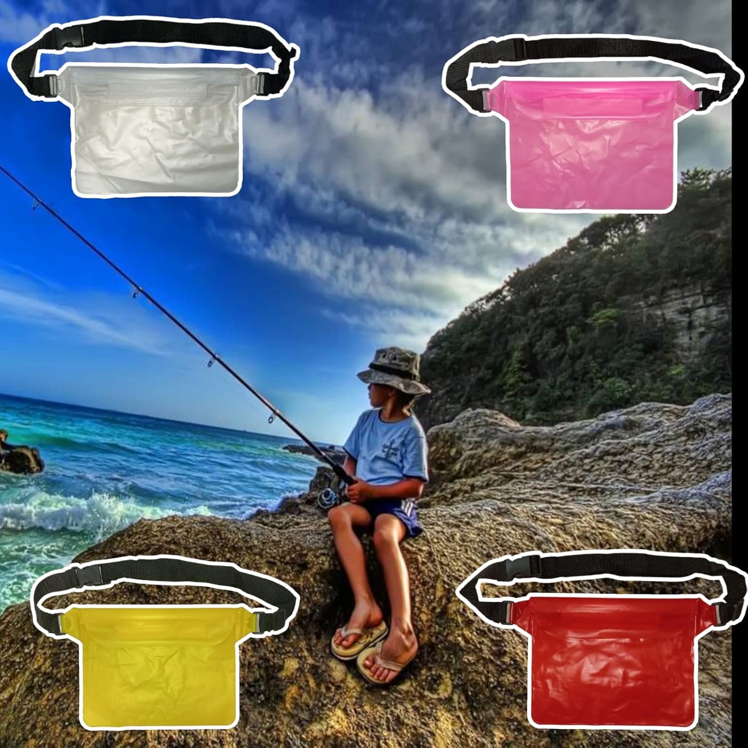 Wukusy waterproof travel waist pouch bag with adjustable strap, suitable for secure carrying of essentials during outdoor activities.