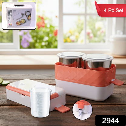 Wukusy electric heated lunch box with stainless steel inner containers for portable hot meal storage and easy heating.