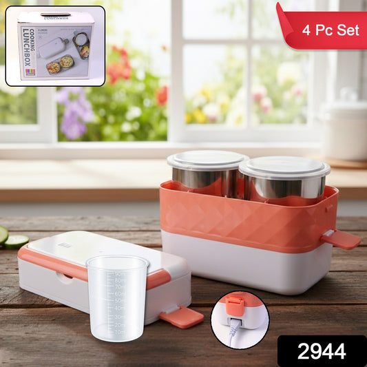 Wukusy electric heated lunch box with stainless steel inner containers for portable hot meal storage and easy heating.
