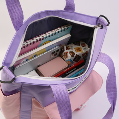 Wukusy trendy multi-pocket shoulder tote sling bag for travel with multiple compartments, shown in a stylish, functional design.