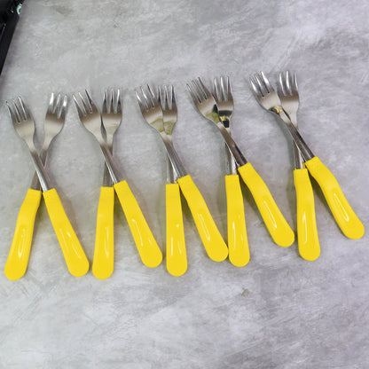 Set of six Wukusy Supermom premium stainless steel big forks for home and kitchen use, featuring sturdy handles and polished finish.