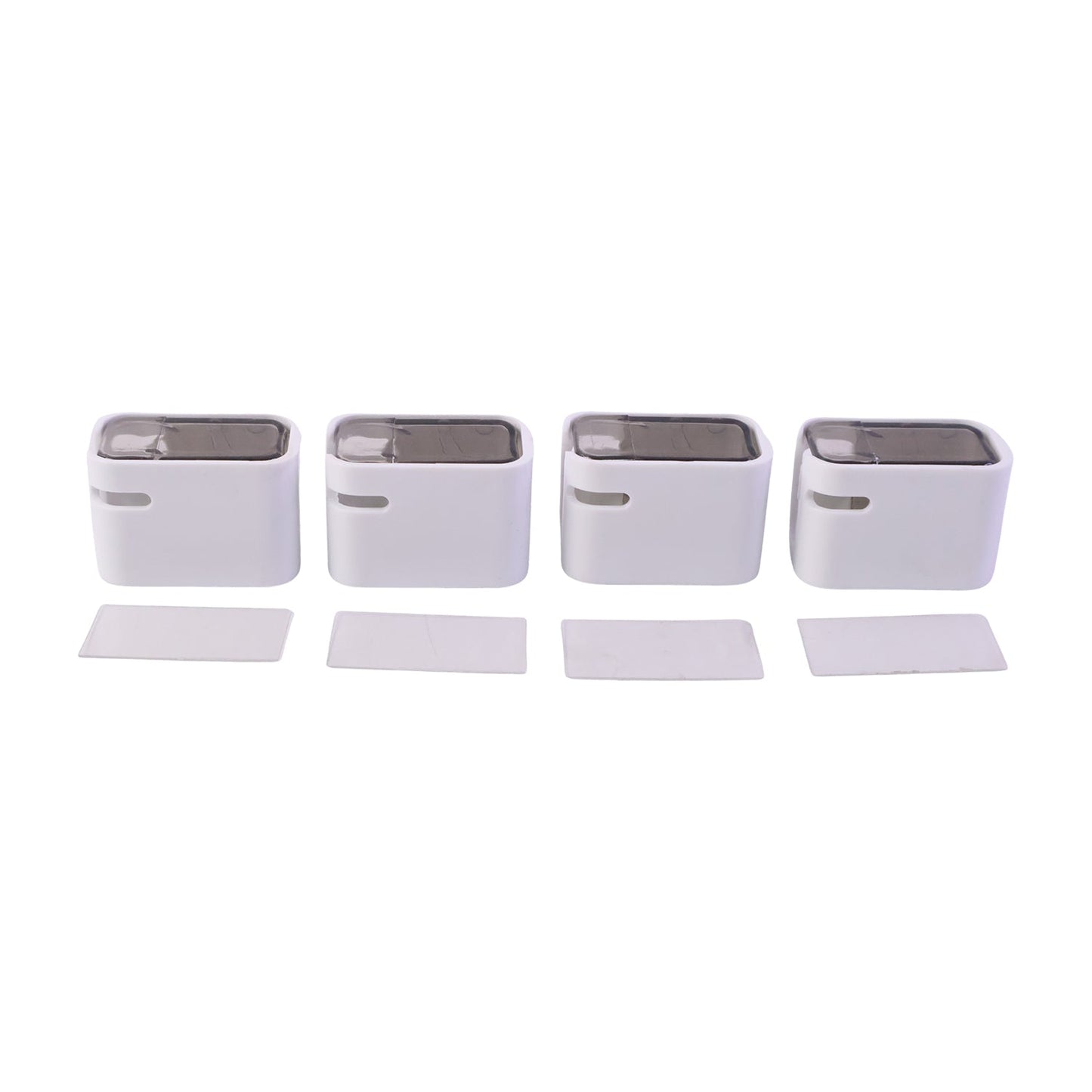 Wukusy self-adhesive dustproof toothbrush holder mounted on wall, space-saving design with two slots for toothbrushes