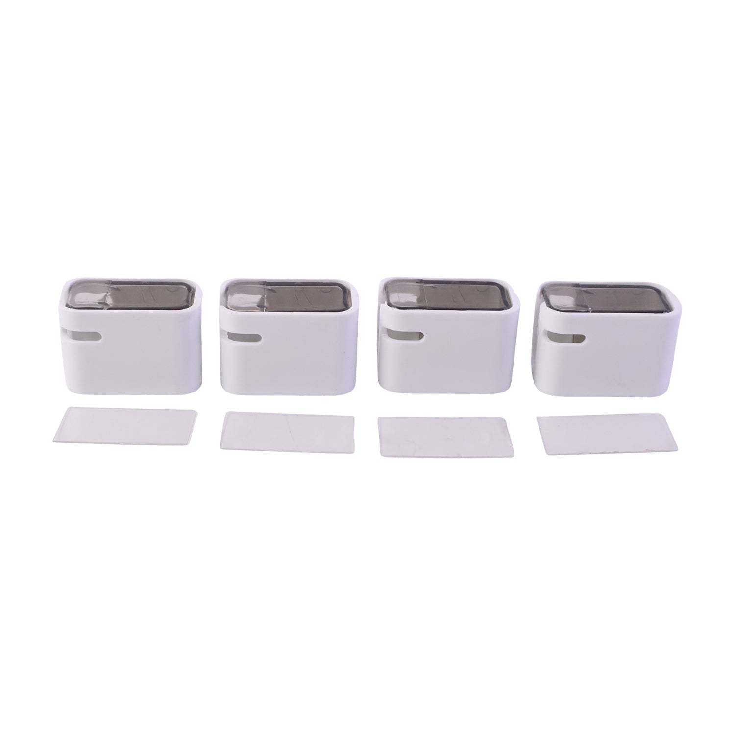 Wukusy self-adhesive dustproof toothbrush holder mounted on wall, space-saving design with two slots for toothbrushes