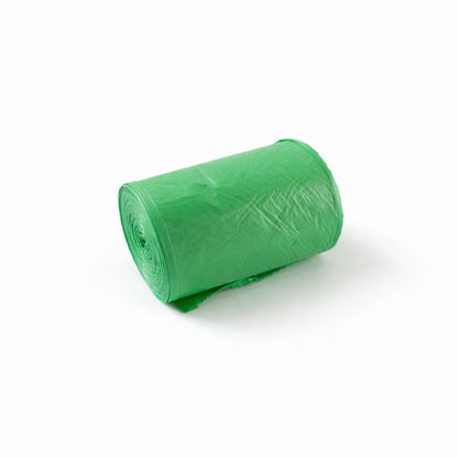 Green heavy-duty garbage bags roll by Wukusy, 50x60 cm, 50 durable trash bags for household or commercial waste.