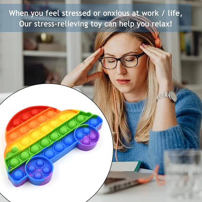 Wukusy Pop Fidget Toy in butterfly and car shapes, sensory push popper for stress relief, suitable for kids and adults.