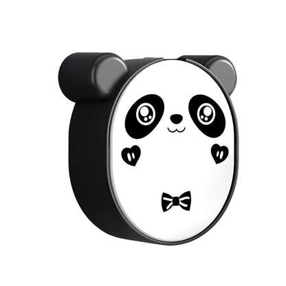 Wall-mounted plastic panda soap box with flip-top lid and drainage, ideal for home bathroom or kitchen storage.