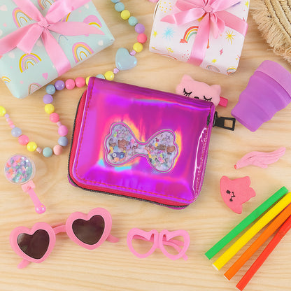 Colorful kids' travel wallet by Wukusy featuring multiple compartments and vibrant design, perfect for children's essentials.