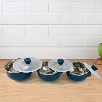 Wukusy Apex microwave-safe serving bowl set with three sizes (700ml, 1000ml, 1400ml) in a durable, modern design.