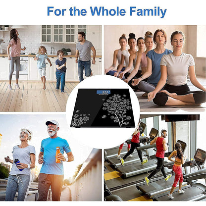 Wukusy 6122 premium bathroom scale displaying weight measurement on digital screen, used for personal health tracking.