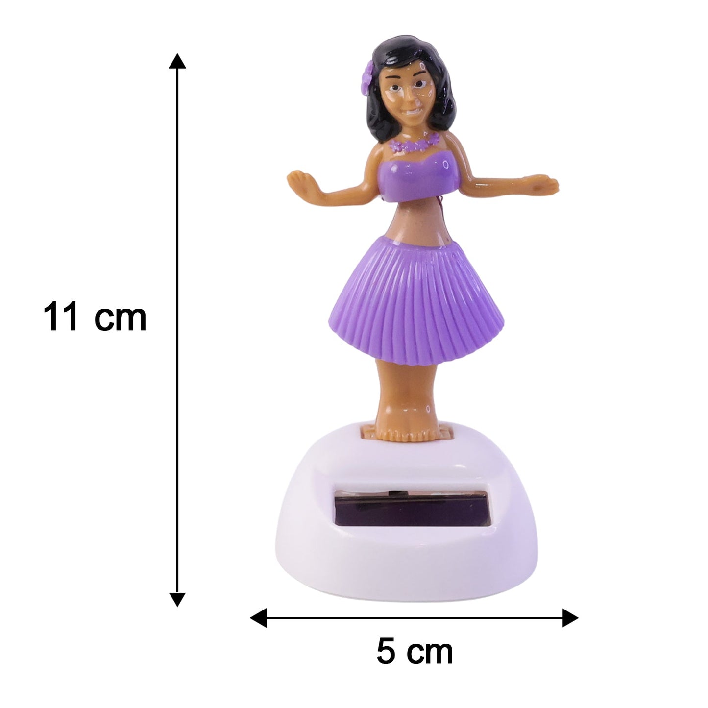 Wukusy solar powered hula doll bobble toy for car dashboard decor, featuring a dancing hula figure in colorful attire.