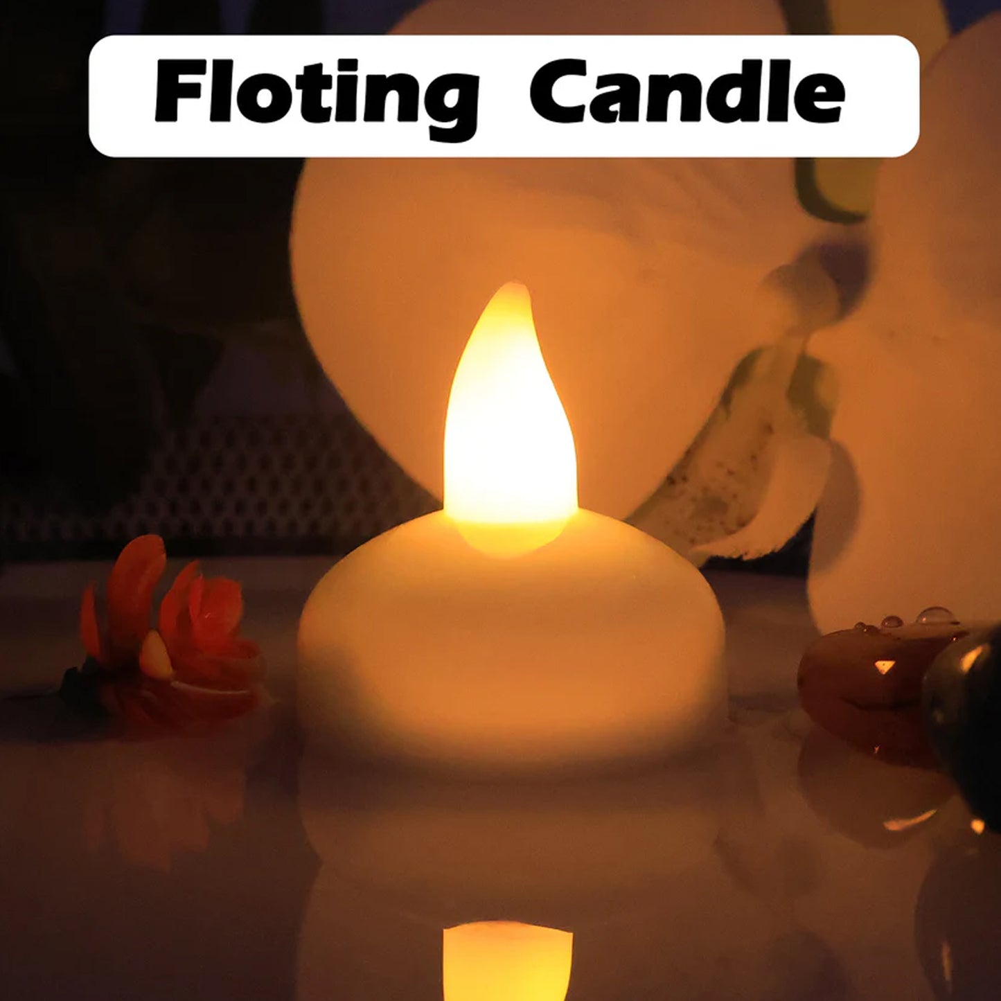 Set of 8 Wukusy round LED flameless tealight candles for home decor, featuring realistic flickering light and safe flameless design