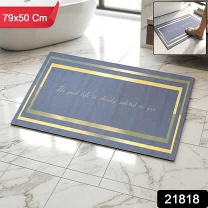 Wukusy premium anti-slip bathroom floor mat in white, 79x50 cm, with textured surface for safety and comfort.