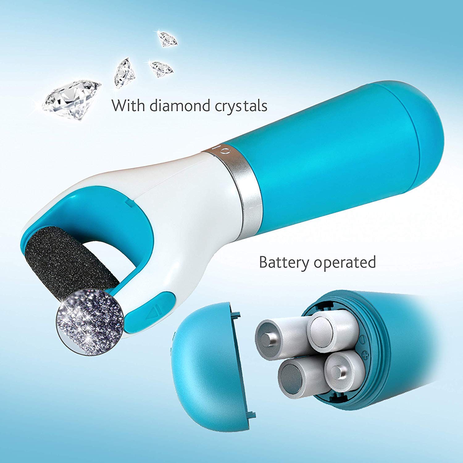Wukusy electric dry foot file with roller for callous removal, showing the handheld device with coarse surface for foot care.