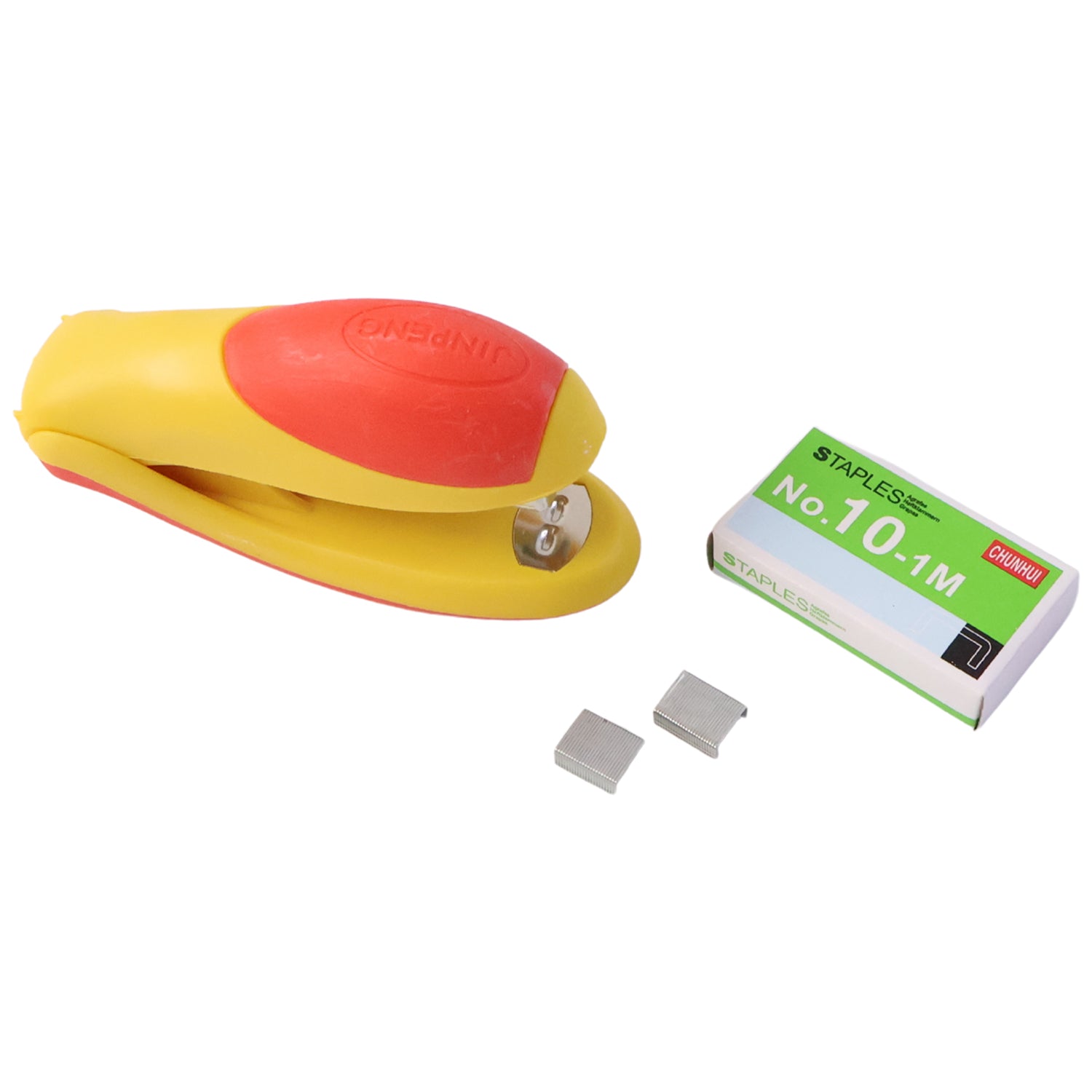 Wukusy heavy-duty desktop stapler with a set of staple pins, sturdy metal construction for reliable office or home use.