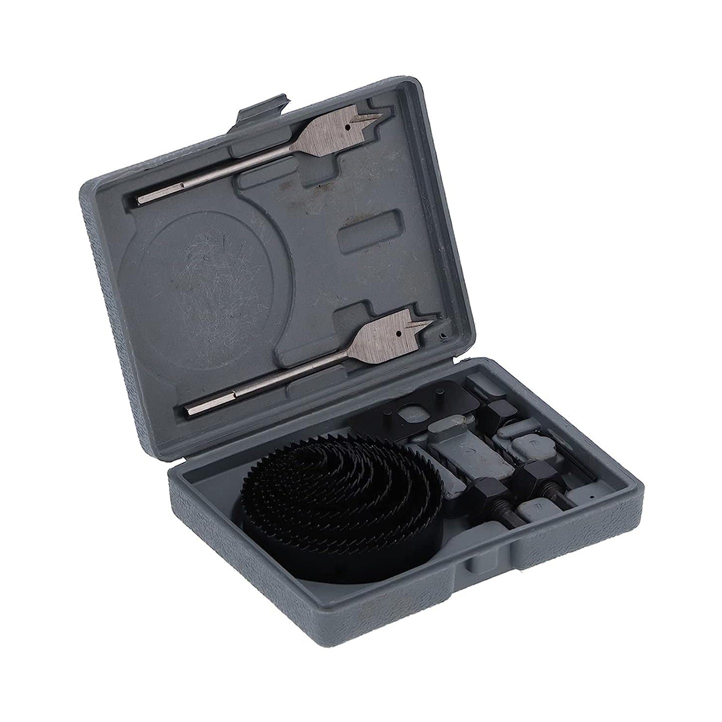 Wukusy 18-piece drill hole cutter set with carbon steel saws for cutting plastic, wood, and PVC, high accuracy and incisive edges