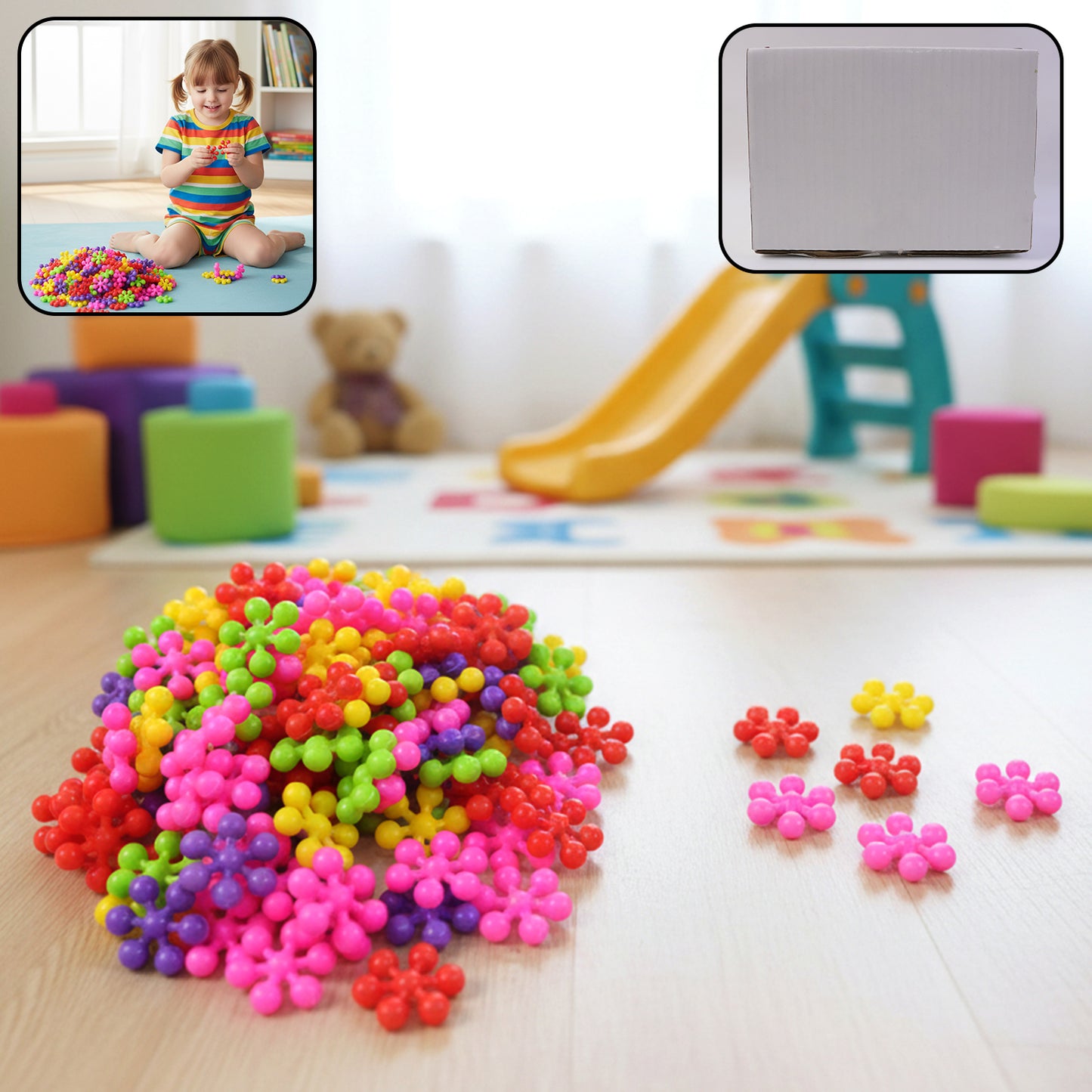 Colorful Wukusy DIY building blocks toy for kids, creative puzzle set with vibrant pieces for imaginative play.