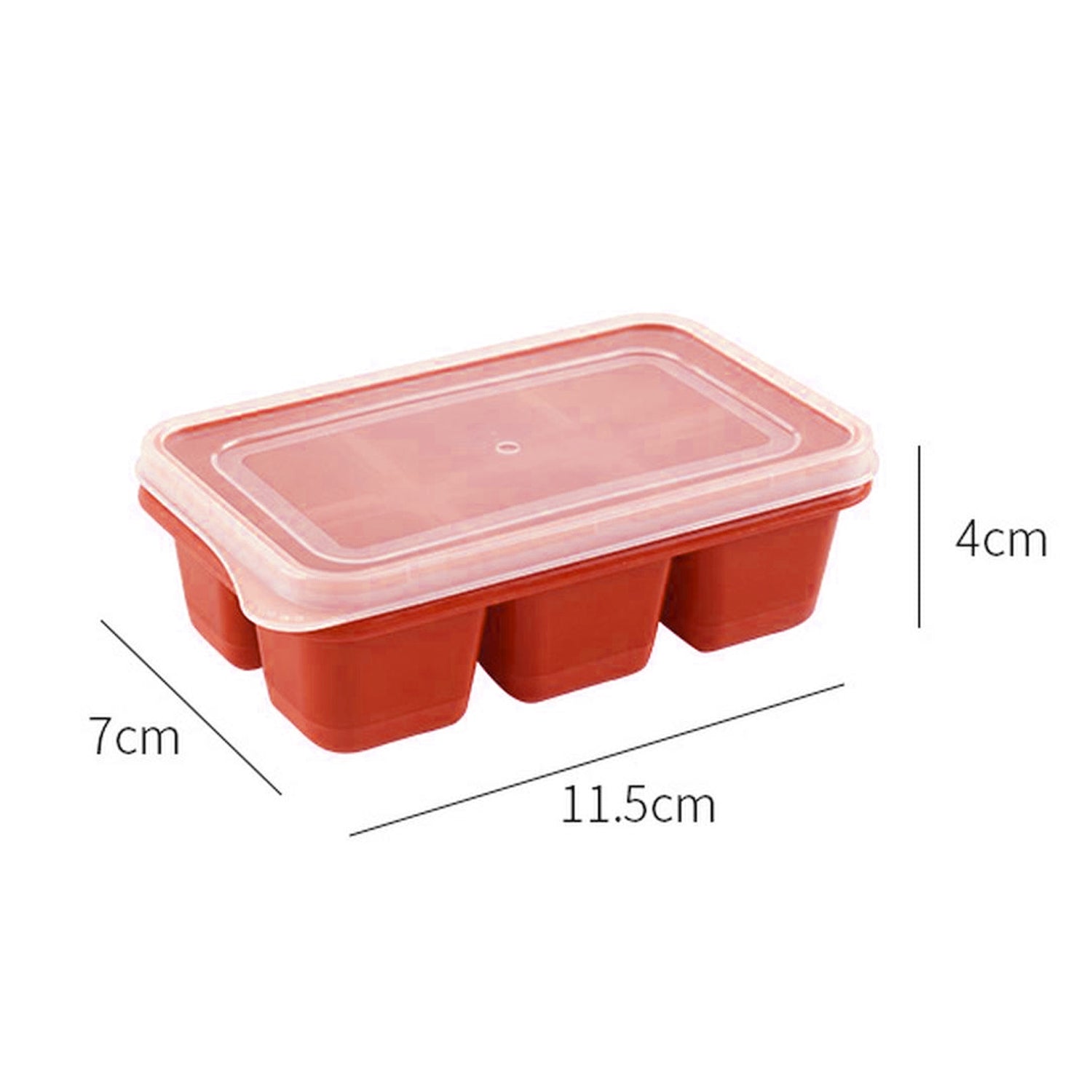 Wukusy 4750 silicone ice tray with six cavities, used for making ice from water in household kitchens and other settings.