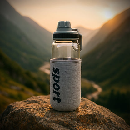 Wukusy 700ml sports water bottle with protective sleeve, reusable hydration bottle for active use and outdoor activities