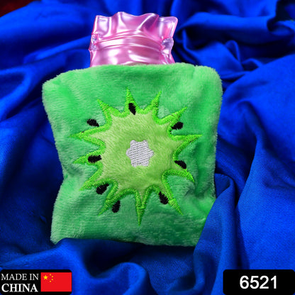 Green Sun Small Hot Water Bag with cover by Wukusy, perfect for pain relief, neck, shoulder, hand, feet warmth, and menstrual cramps.