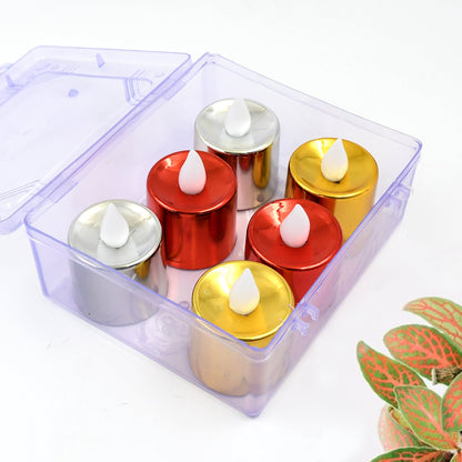 Set of six Wukusy electrical LED tea light candles, ideal for home improvement and decorative lighting.