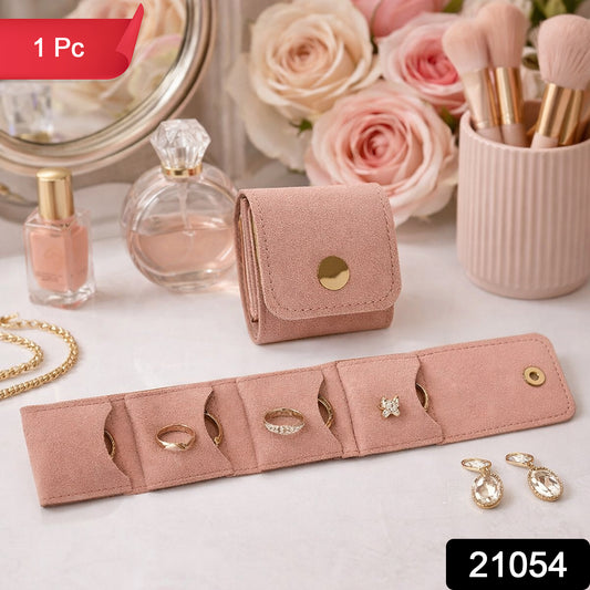 Wukusy compact foldable jewelry storage pouch with wallet design, featuring organized compartments for jewelry and accessories.