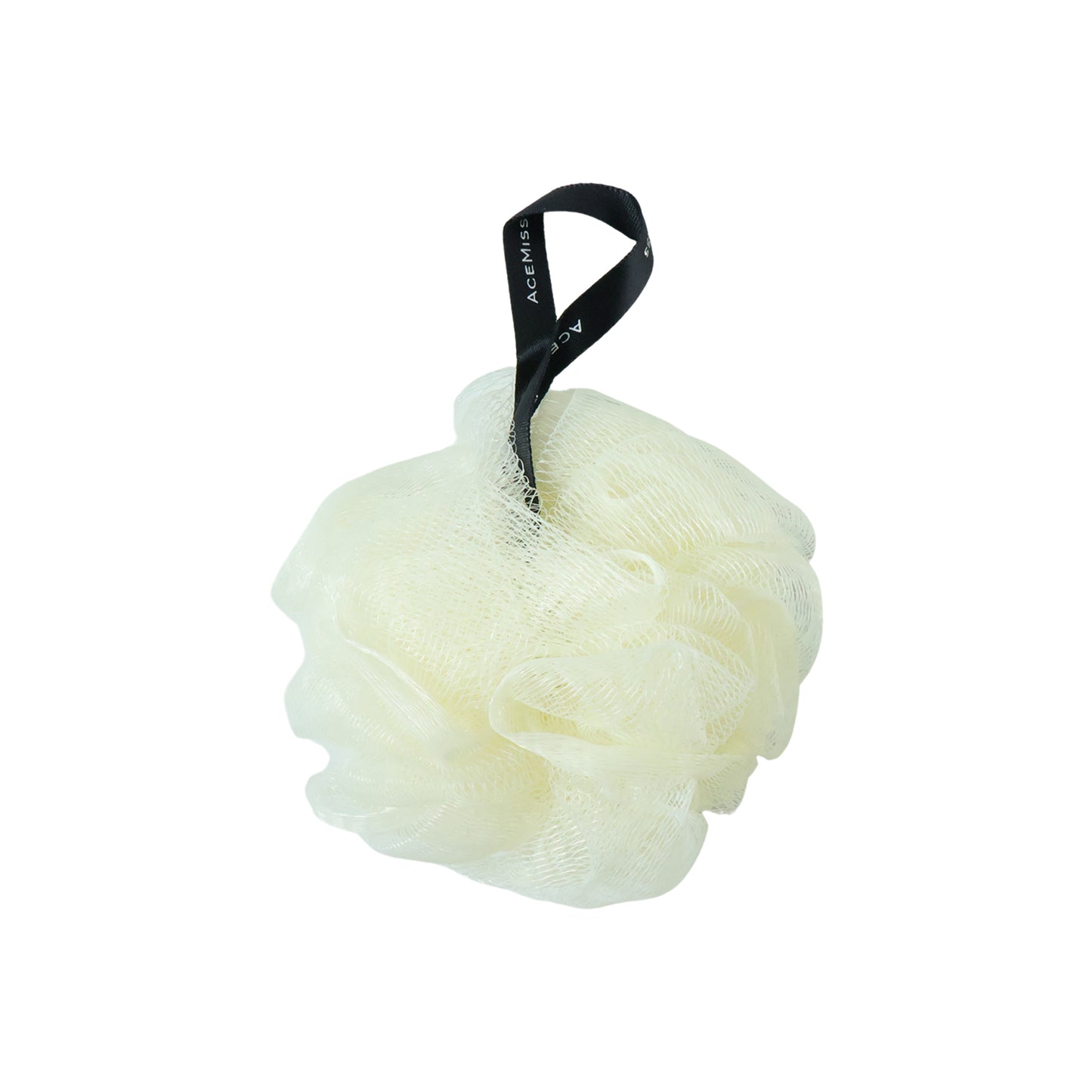 Soft mesh bath loofah scrubber from Wukusy, showing the textured, lightweight exfoliating bath sponge for gentle cleansing.