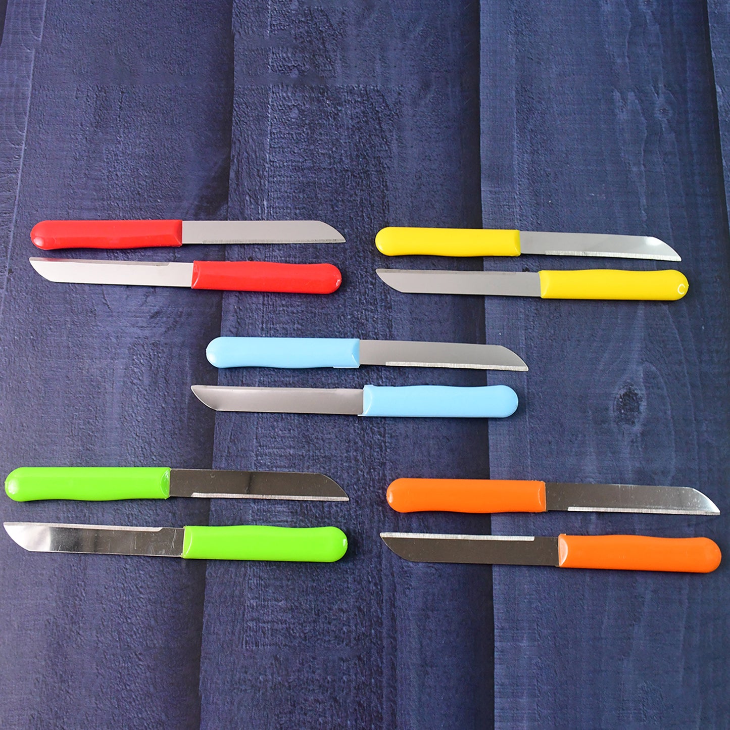 Set of 10 premium stainless steel handle plain knives by Wukusy, ideal for home and kitchen use.