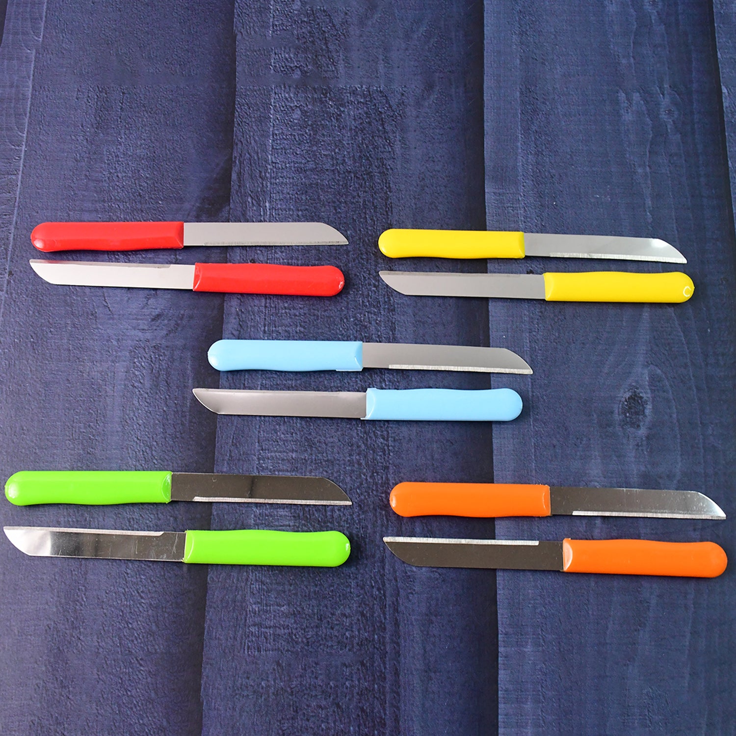 Set of 10 premium stainless steel handle plain knives by Wukusy, ideal for home and kitchen use.