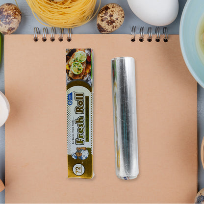 Wukusy premium aluminum foil roll, heavy-duty, non-stick, 72 meters for baking and grilling in home and kitchen use.