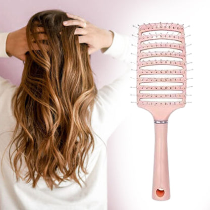 Wukusy massage hair brush, 24 cm, with ergonomic handle and multiple massaging bristles for scalp relaxation and hair care.