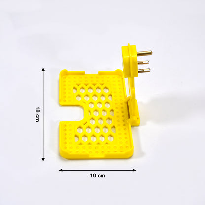 Yellow Wukusy 6498 multi-purpose wall holder stand for mobile charging, fits in socket and hangs for convenient mobile access.
