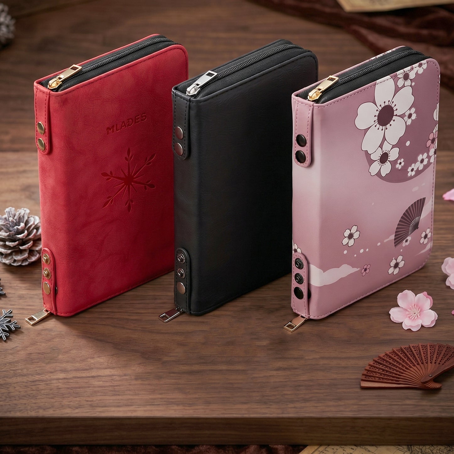 Wukusy stylish makeup organizer bag with zippered compartments, compact cosmetic pouch for storing beauty essentials.