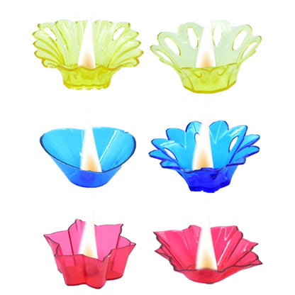 Multicolor 6004 plastic candle cup with a multi-shape design for home decor by Wukusy, shown in the image.