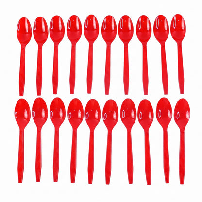 Wukusy 20-piece set of reusable plastic dinner spoons, unbreakable cutlery for everyday use and meals
