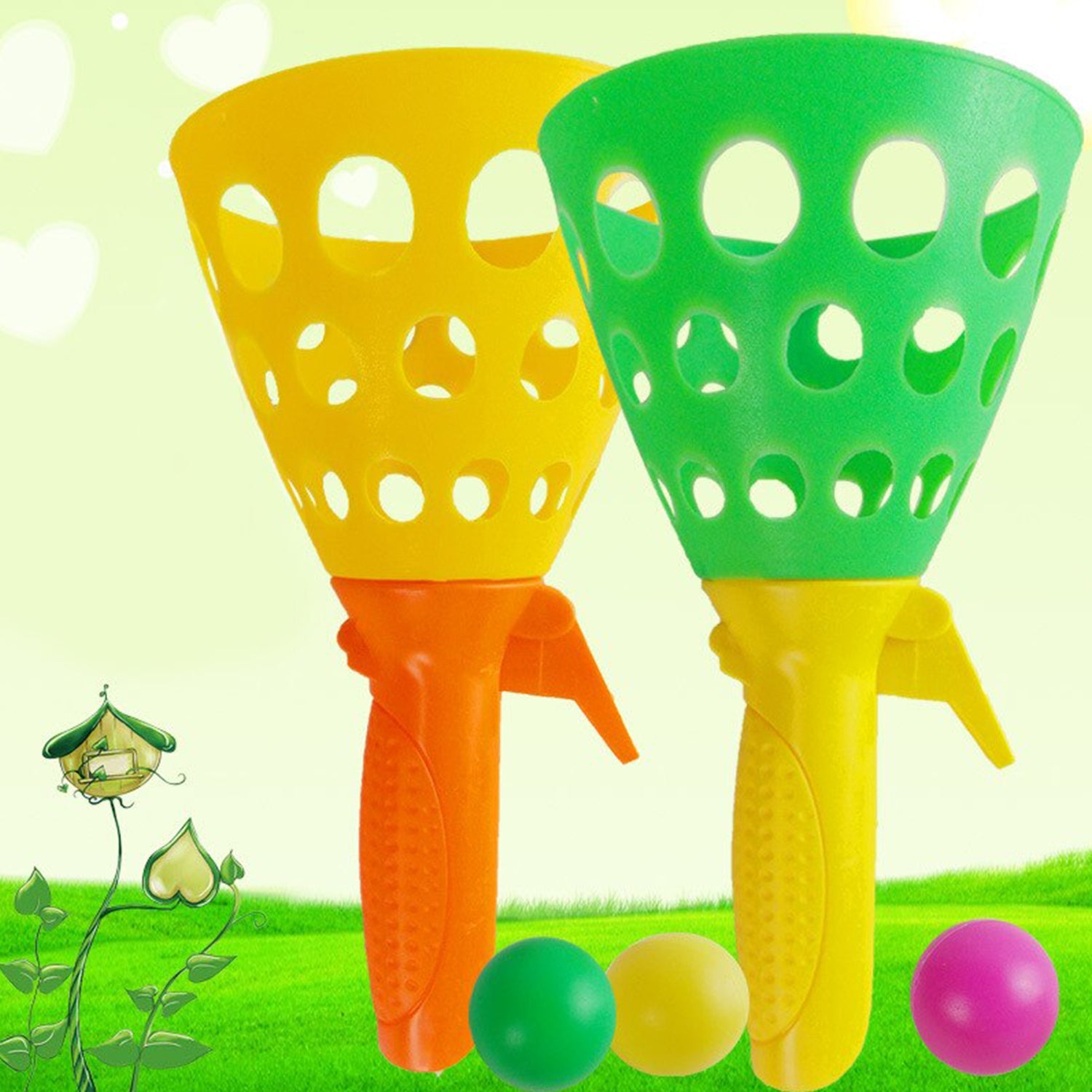 Wukusy Catapult Butt Ball Toy for kids, colorful plastic toy used for playful entertainment and outdoor fun.