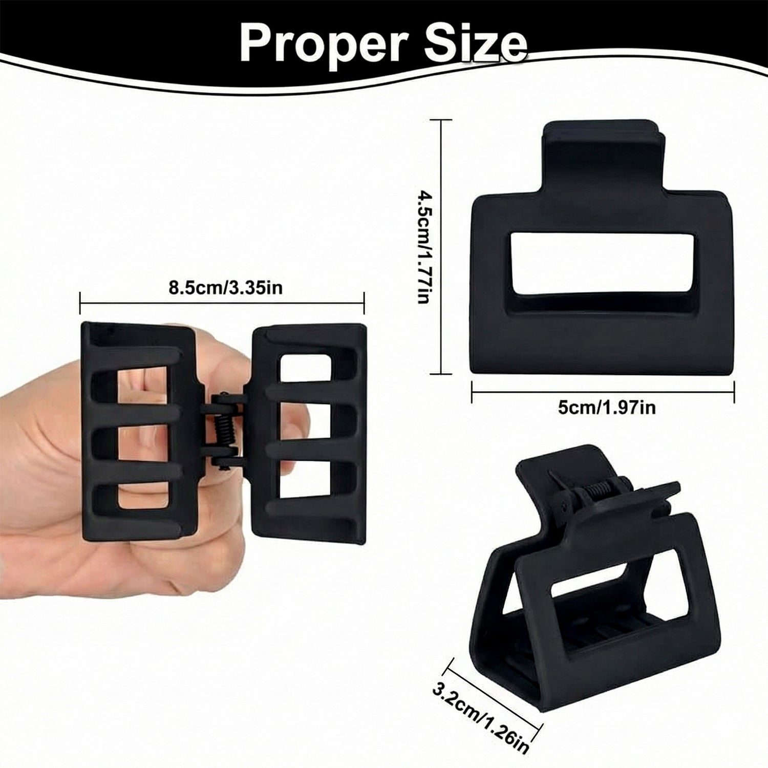 Wukusy premium matte finish strong hold hair claw clip holding hair securely with a sleek, stylish design.