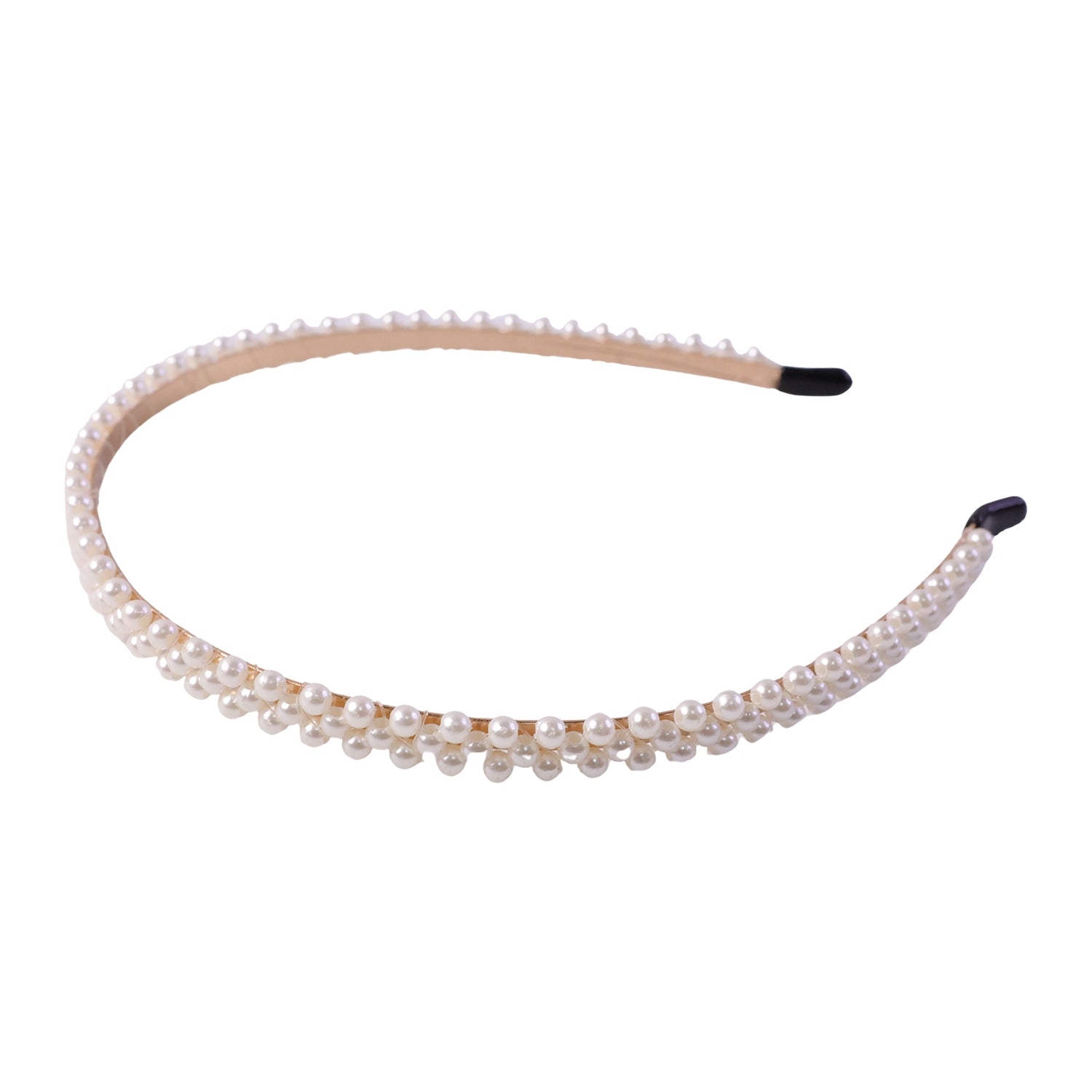 Wukusy premium styling pearl embellished stylish hairband with decorative pearls and elegant design for women.