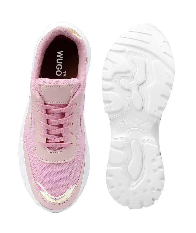 Ekom women's lightweight casual walking sneakers, stylish gym shoes for girls and women, shown in a neutral color.