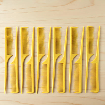 Wukusy professional tail comb set with 12 hair styling combs in various sizes and shapes for precise hair sectioning and styling.