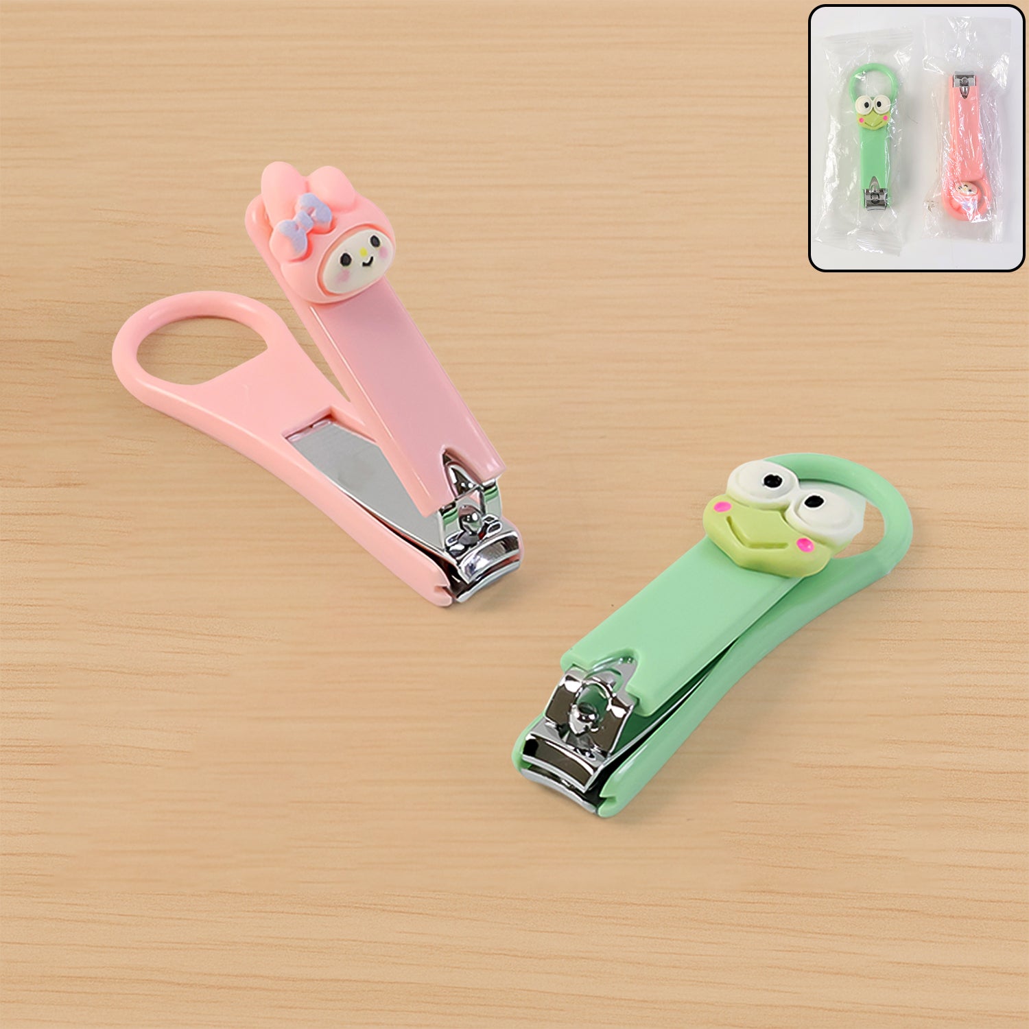 Cute cartoon nail clipper for kids by Wukusy, featuring a colorful, playful design in a compact size for safe use.