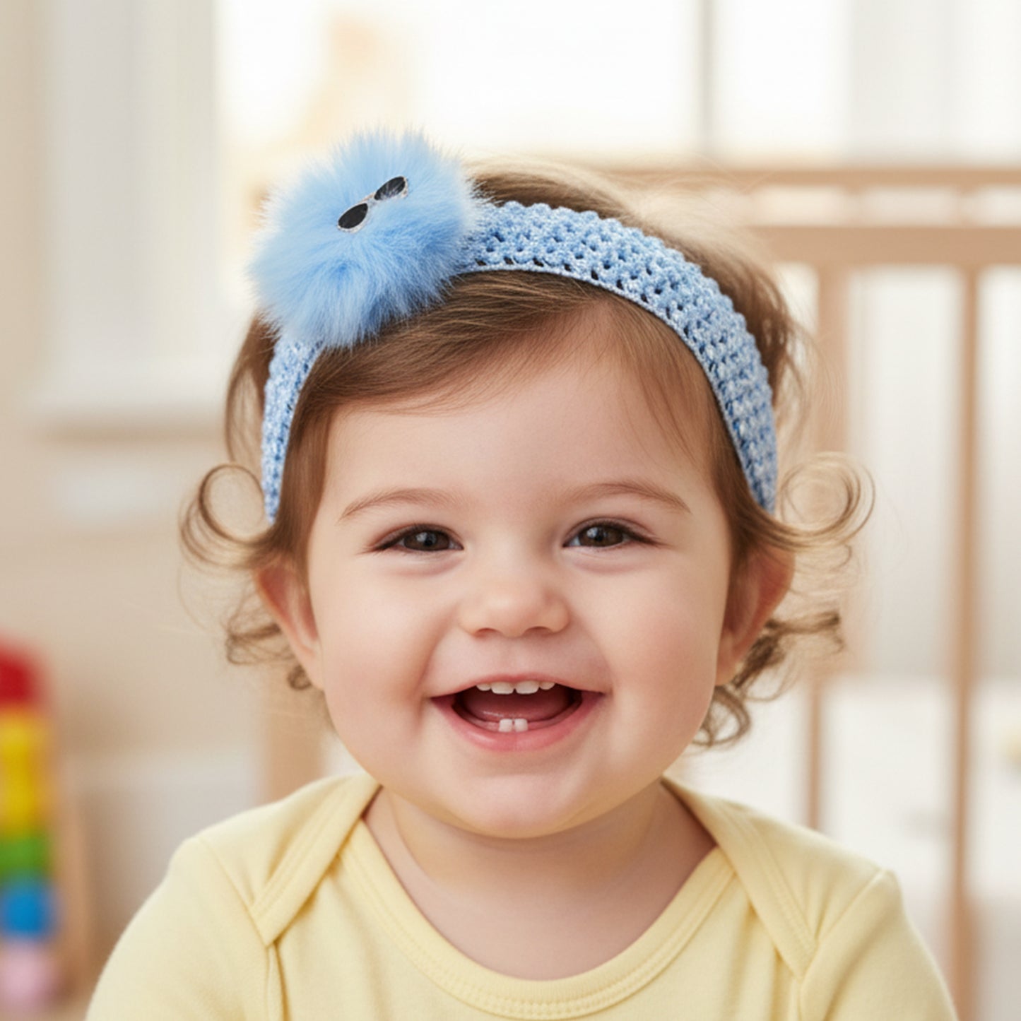 Baby girls' cute Wukusy soft elastic hair band with stretch headband, featuring a gentle, comfortable design for little ones.