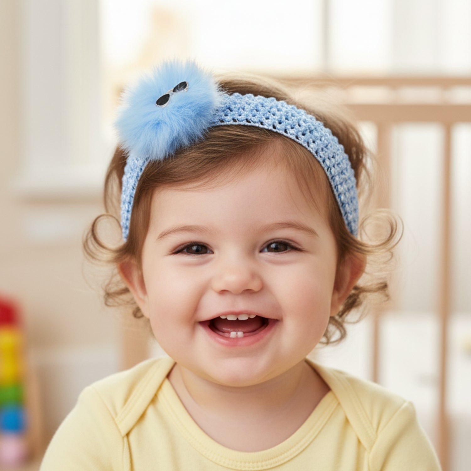 Baby girls' cute Wukusy soft elastic hair band with stretch headband, featuring a gentle, comfortable design for little ones.