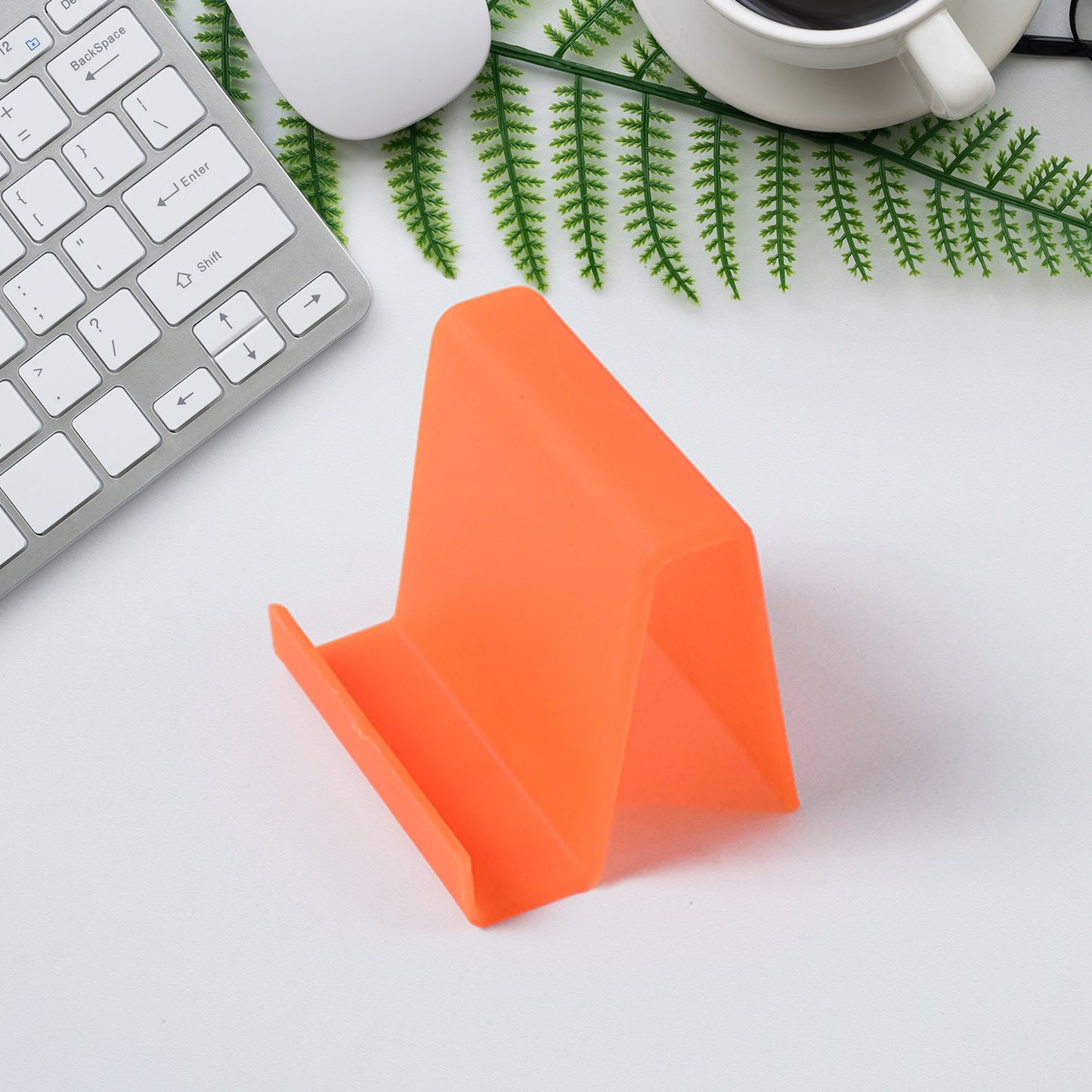Wukusy durable plastic mobile phone stand with angled support in mixed colors, ideal for hands-free viewing and stable device placement.