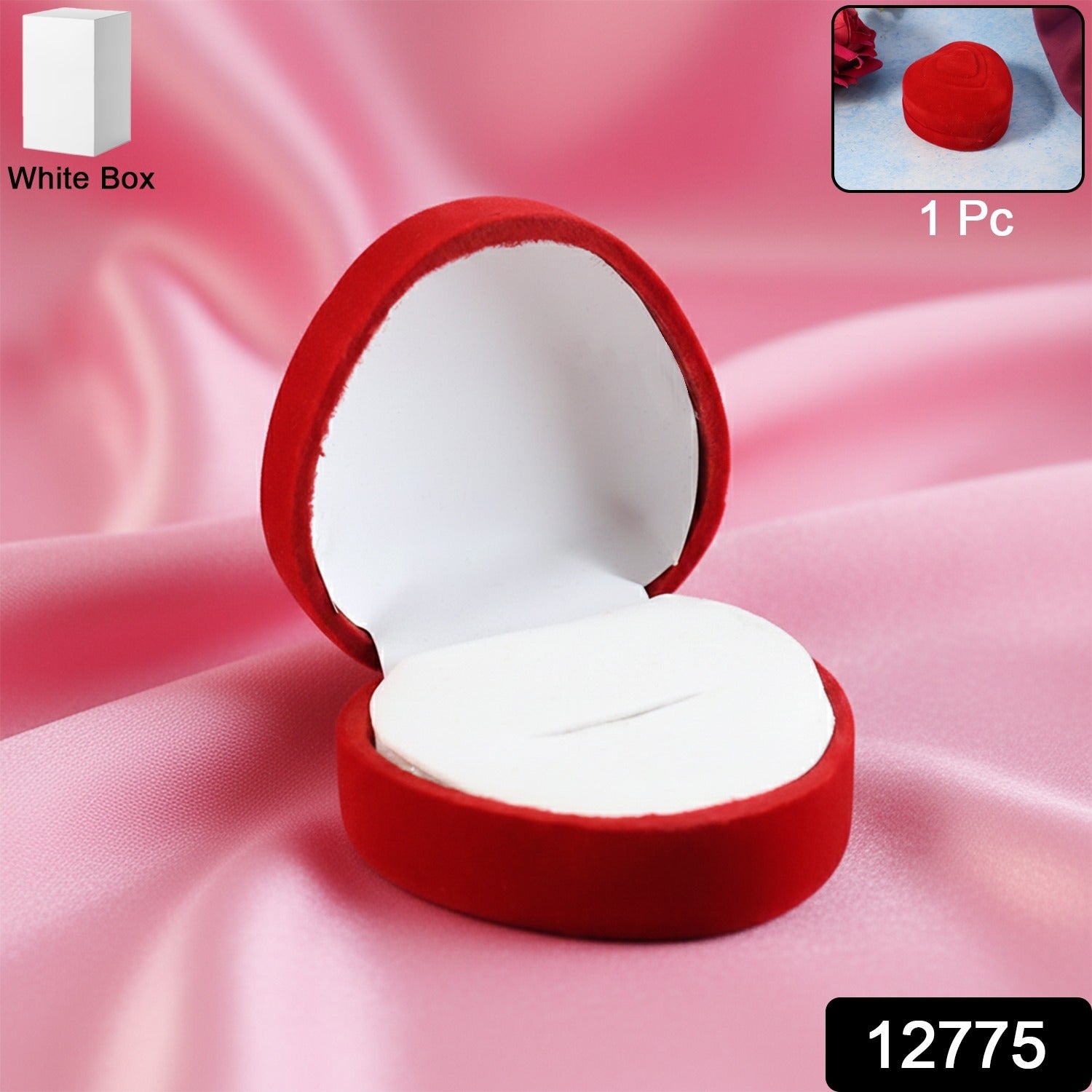Heart-shaped velvet jewelry ring box from Wukusy, premium accessories storage with soft interior for rings and small jewelry pieces.