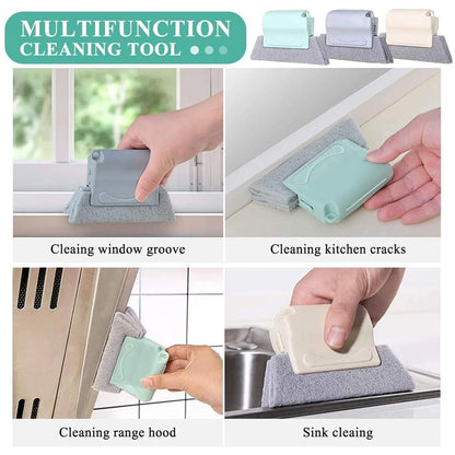 Wukusy 2-piece multipurpose window and surface cleaning tool set with squeegee and scrubber for glass and surfaces.