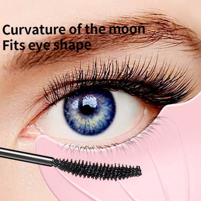 Wukusy curved silicone eyeliner stencil with wing tips, reusable eye makeup tool for beginners, includes brush, eyelash curler, and comb